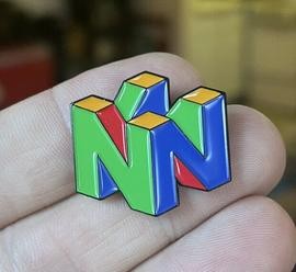 Nintendo 64 Enamel Pin Logo 90s Console Video Games Hat Lapel Bag (Nintendo 64)